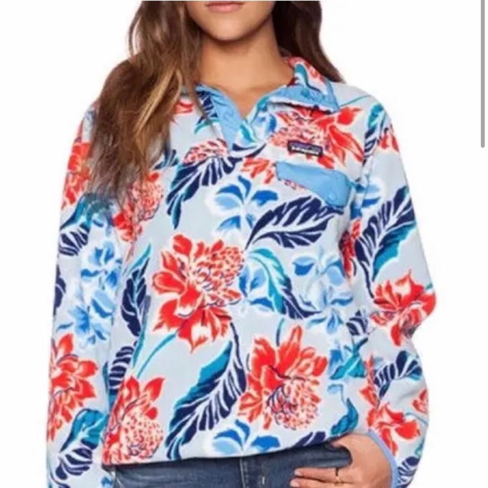 Patagonia Floral Blue and Red Women's Sweater